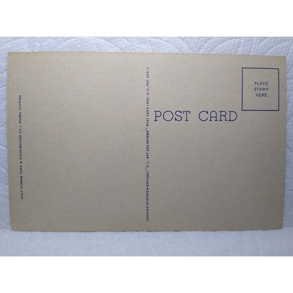 Greetings From Miami Florida Large Letter Linen Postcard Curt Teich Sailboat - Picture 3 of 3